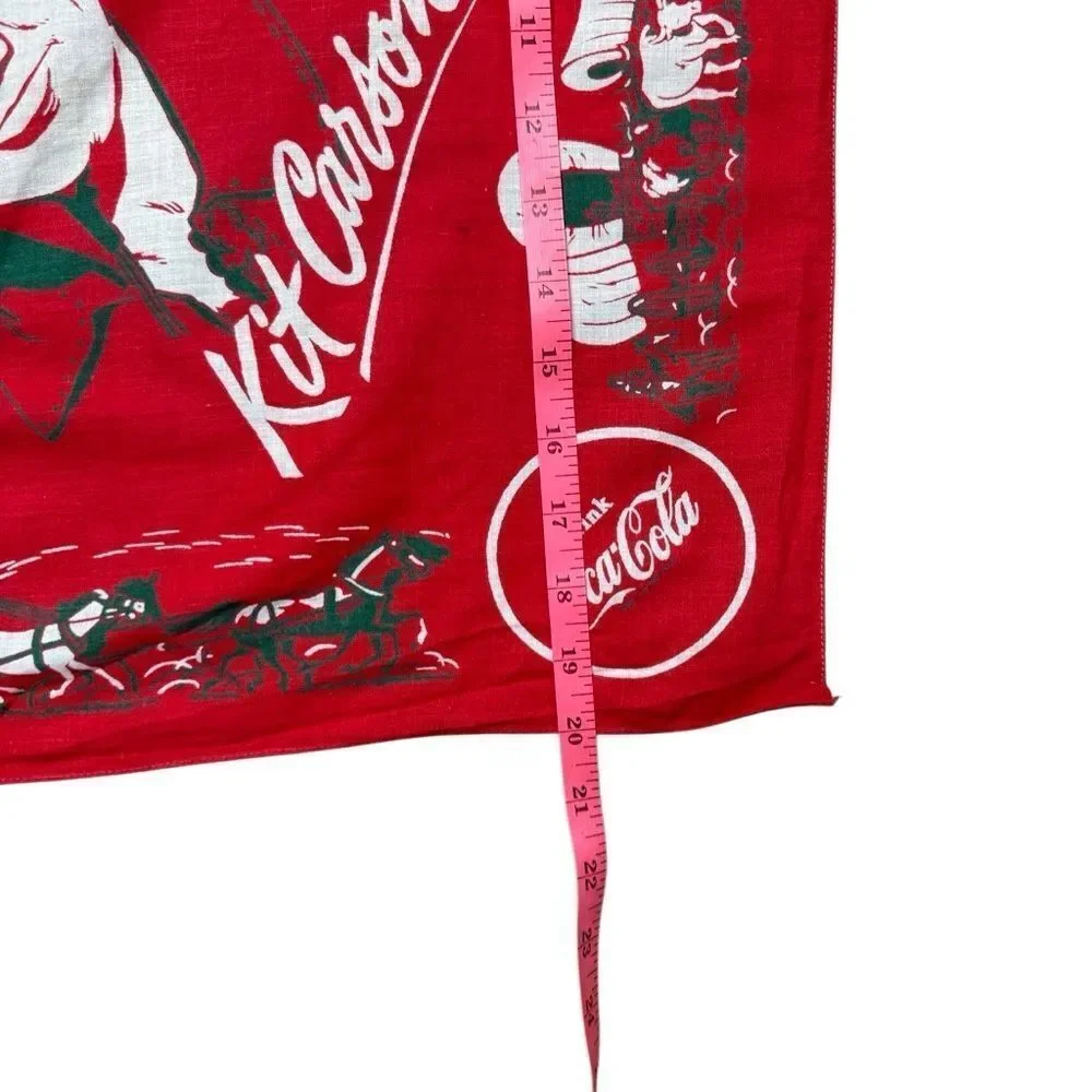 Vintage 1950s Kit Carson Coca-Cola Bandana, Bill Williams; Western, Ephemera Red